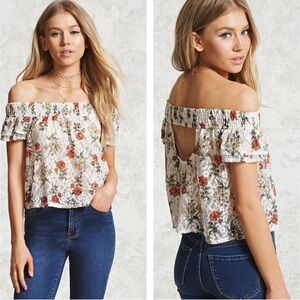 Floral Off-Shoulder Lace Top Forever 21 classic style